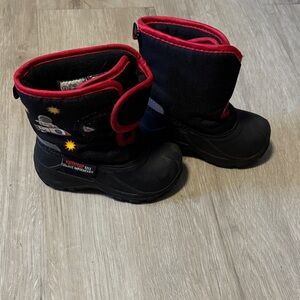 Black and Red Kids Snow Boots